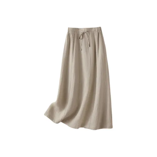 IHIMI Повседневный Длинный Юбка Женские Ancient Абрикос