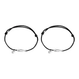 Браслет с подвеской в виде рыбы кои, колокольчик, шнурок - черный (1 пара)