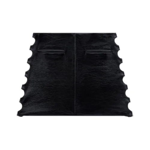 COURREGES SS24 MULTI Sangle Виниловая Мини Юбка Кожаная Короткая Юбка Женская Черная