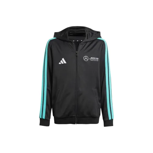 Adidas x Mercedes AMG Petronas F1 Куртка Команда SS25 Motorsport DNA Черный Белый Дети Возраст 3-7 лет