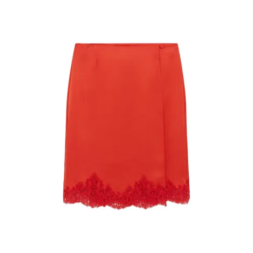 Stella McCartney FW24 Повседневная длинная юбка женская кроваво-оранжевого цвета