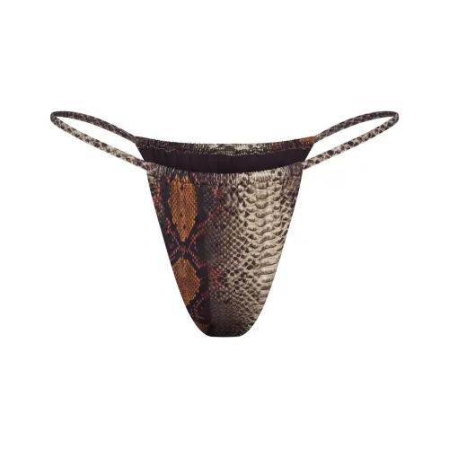 SKIMS Фирменный Плавание STRING Бикини Низ Плавки Женские Пустыня Знак Змеи Принт