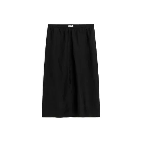ARKET Повседневный Длинный Юбка Женская Черная