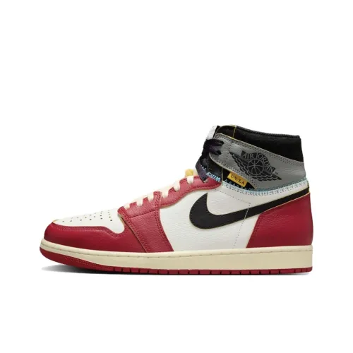 JORDAN Air Jordan 1 Винтажные баскетбольные кроссовки High Top Белый Красный Серый Унисекс