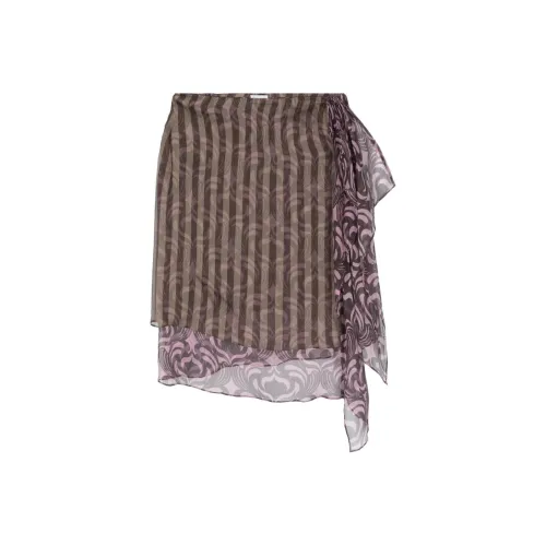 DRIES VAN NOTEN Повседневные короткие юбки Женские Фиолетовый Коричневый