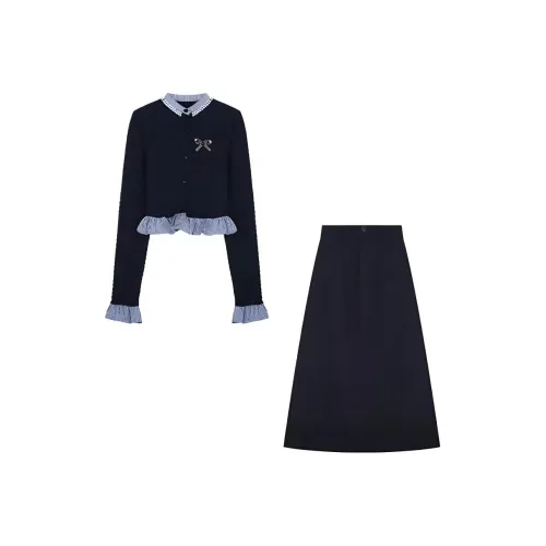 ONE PASS STUDIO Комплект с юбкой Женские Темно-синий