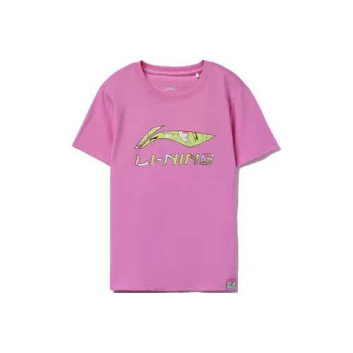 LINING YOUNG Sports Life Collection Футболка Сливочный Фиолетовый Красный