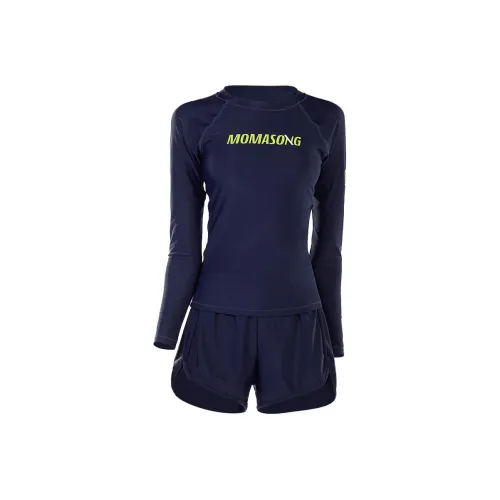 momasong Темно-синий Женские Двухкомпонентные Купальники