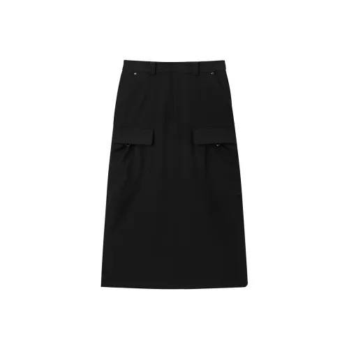 PEACEBIRD Повседневные короткие юбки Женские Черный