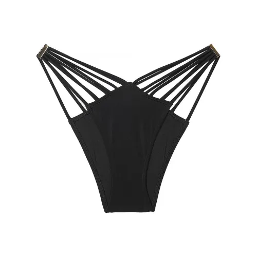 Victoria's Secret Розовый Плавание Strappy Фурнитура Brazilian Бикини Низ Черный Плавки Женские Черный