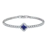 Полностью украшенный стразами четырехлистный клевер (Королевский синий)