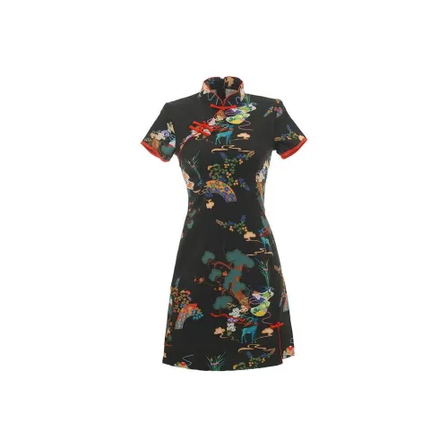 YIYAYOU Чонсам Женский Черный