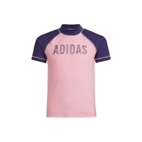 Adidas Короткий рукав Rash Guard T-рубашка Детская Розовая