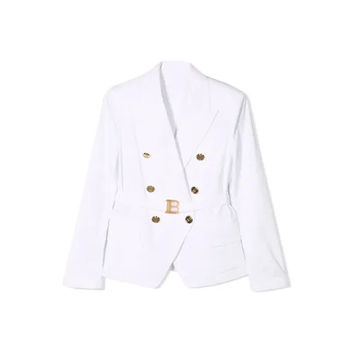 BALMAIN Маленький Бизнес Костюм Пальто SS22 Белый Детский