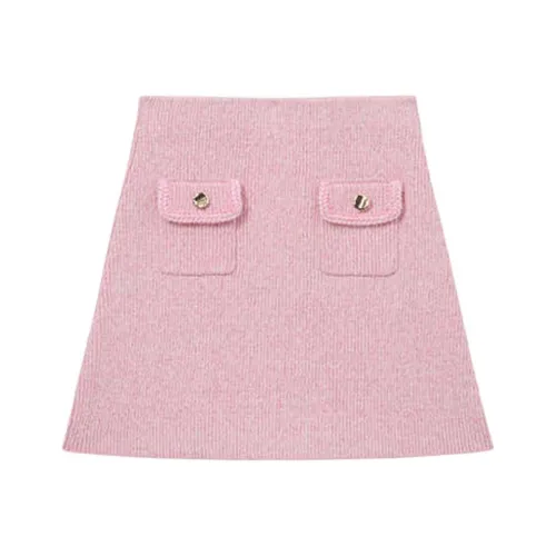Self Portrait Повседневная Короткая Юбка Женская Розовая