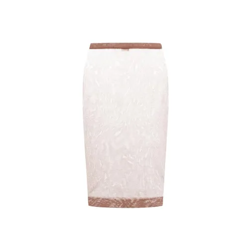 SAINT LAURENT Повседневный Длинный Юбка Женские Коричневый