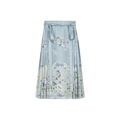 SNBL Повседневный Длинный Юбка Женские Синий