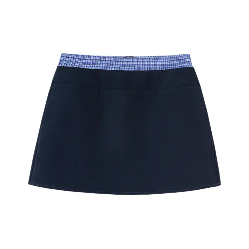 Ouyang Повседневные короткие юбки Женские Ночной морской синий