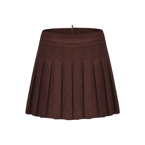 CHIWAWAMEME Повседневные короткие юбки Женские Шоколад