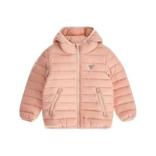 GUESS Детская одежда С капюшоном Хлопковый пуховик с логотипом Куртки Пальто Детский Розовый