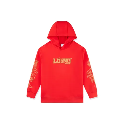 QIAODAN Свитшот Reborn Красный Золотой Подростки