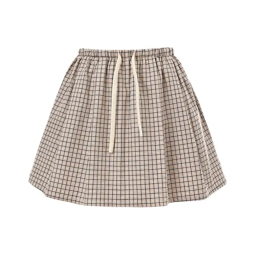 SINBOS Повседневные короткие юбки женские хаки клетка