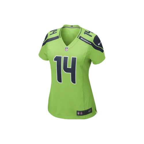 nike NFL Seattle Seahawks DK Metcalf Футбол Джерси Женские Неоново-зеленый