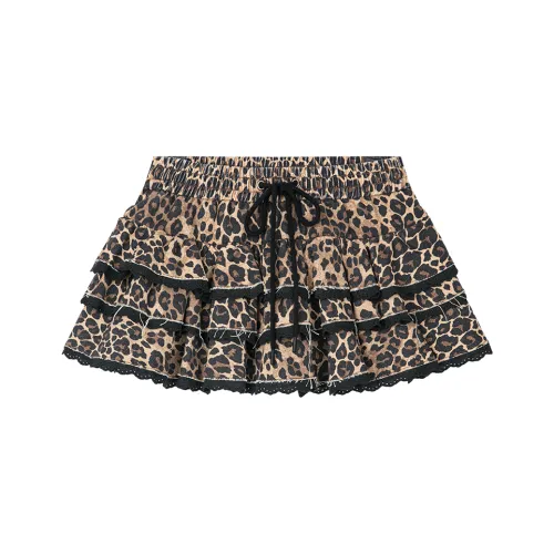 UOOYAA Повседневные короткие юбки женские с принтом