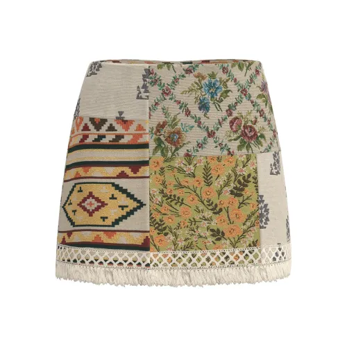 URBAN REVIVO Boho Style Повседневные короткие юбки Женские Многоцветный