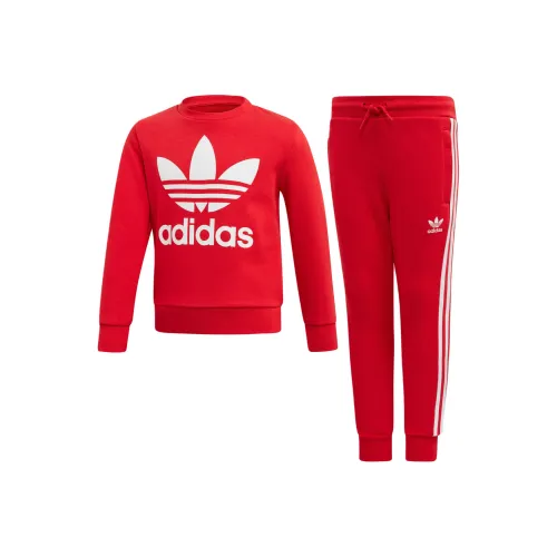 Adidas Originals Повседневная спортивная одежда CREW SET Красный для детей 3-7 лет