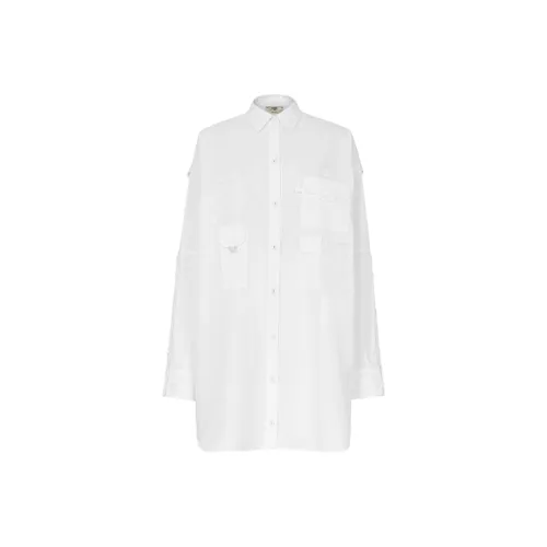 FENDI Белое Женское Длинное Платье с Рукавами