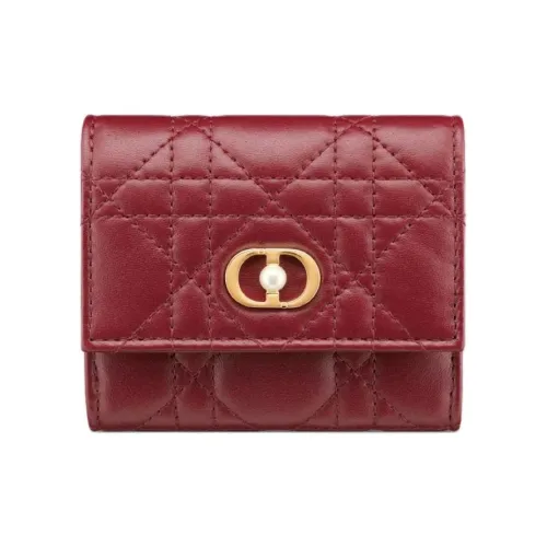 DIOR Jolie Lambskin Wallet Women's Burgundy