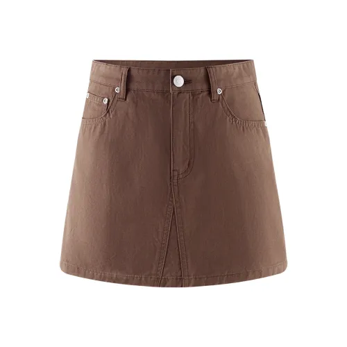 A21 Повседневные короткие юбки женские цвет темно-кофейный