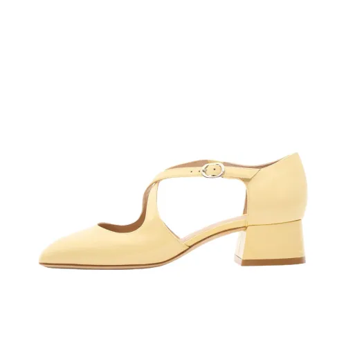 Stuart Weitzman SW Clem Грубый каблук Высокие каблуки 3,5 см Женские Желтый