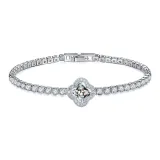 Полностью украшенный стразами четырехлистный клевер (белый)