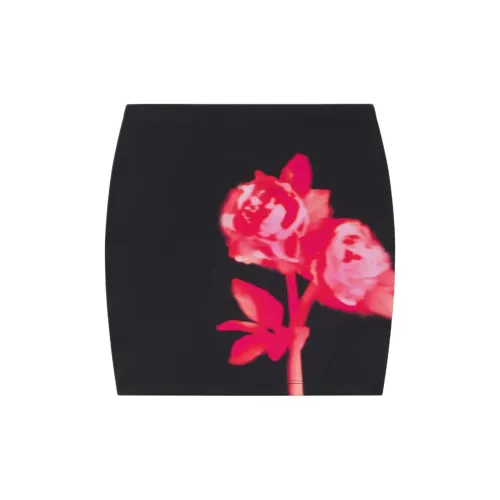 Khy x IOANNES FW24 Гладкий Эластичный Ультра Мини Юбка Повседневная Короткая Юбка Женская Черный Пион Черный Пион