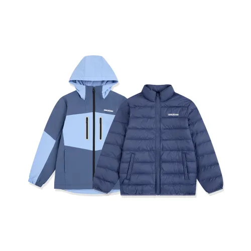 QIAODAN Хлопковый пуховик CUMULUS Синий Phosphor Серо-голубой Подростки