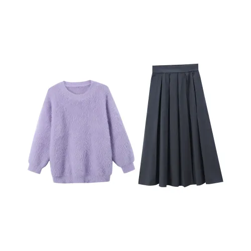 ZCDECO Комплект с юбкой Женские Фиолетовый Серый