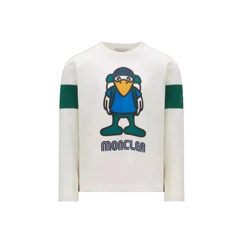 Moncler T-рубашка Детская одежда Monduck MOTIF Длинный рукав T-рубашка Белая Детская