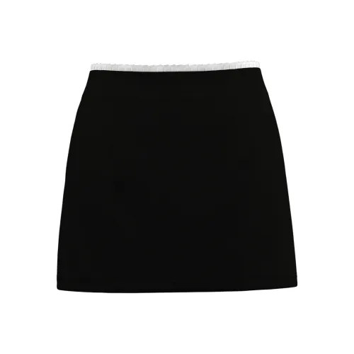 URBAN REVIVO Повседневные короткие юбки Женские Глубокий черный