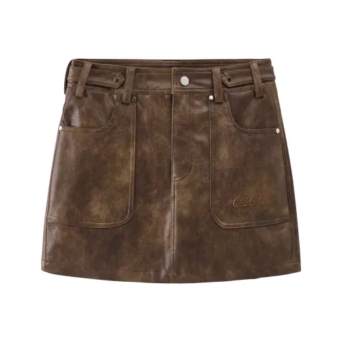 Coca Cola Кожаные короткие юбки Женские Кофе