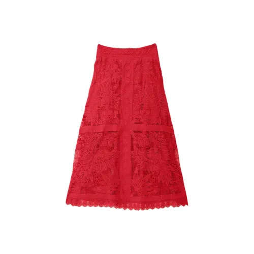 FARM Rio SS24 Повседневная длинная юбка женская красная