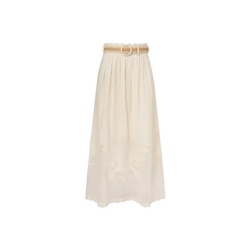 Zimmermann SS24 Повседневный Длинный Юбка Женская Чайный Коричневый