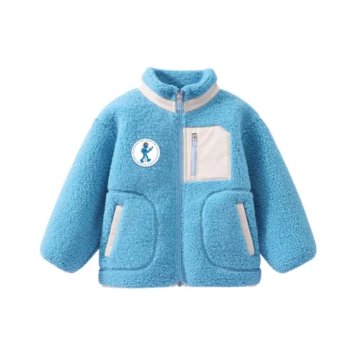 Куртки и пальто "Улица Сезам" привлекательные изумрудно-синие для детей 3-7 лет