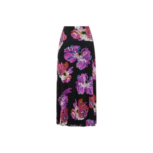 DVF Diane Von Furstenberg FW23 Повседневный Длинный Юбка Женская Розовый Фиолетовый