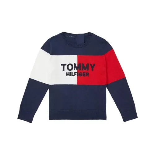 Tommy Hilfiger Детская одежда Seated Форма Флаг Свитер Топы Кобальт Сапфир Толстовка Детский Многоцветный