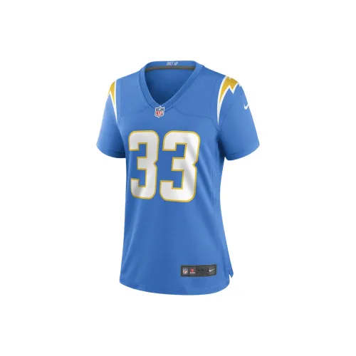 nike NFL Los Angeles Зарядники Derwin James Футбол Джерси Женские Итальянская версия Синий