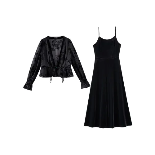 OUNIXUE Комплект с юбкой Женские Черный