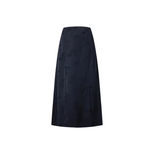 THE SEA LIFE Повседневный Длинный Юбка Женские Черный маг