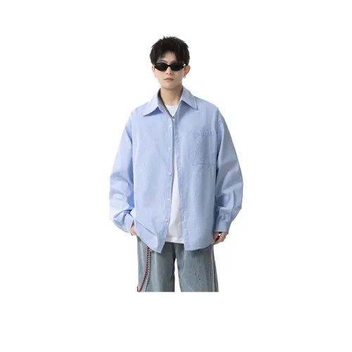 ZUOFEILI Синие Унисекс Рубашки